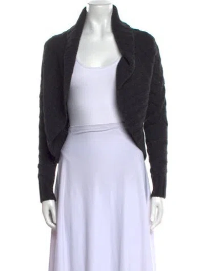 Pre-owned Vince Cashmere Open Front Sweater In Black