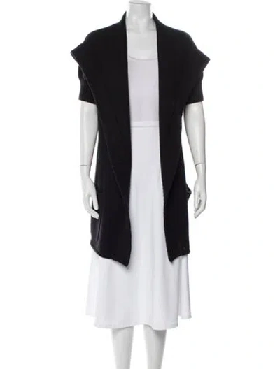 Pre-owned Vince Cashmere Open Front Sweater In Black
