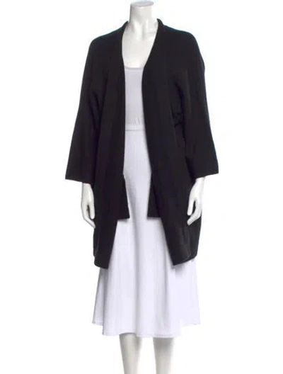 Pre-owned Vince Cashmere Open Front Sweater In Black