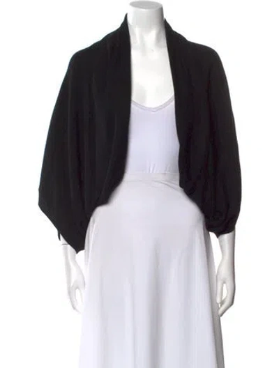 Pre-owned Vince Cashmere Open Front Sweater In Black