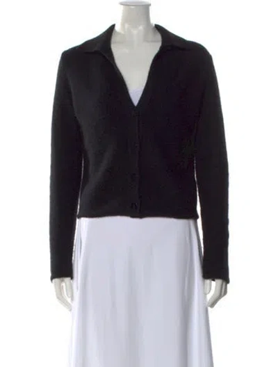 Pre-owned Vince Cashmere Open Front Sweater In Black