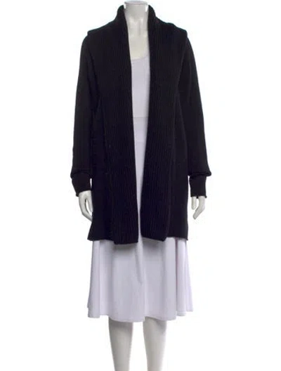 Pre-owned Vince Cashmere Open Front Sweater In Black
