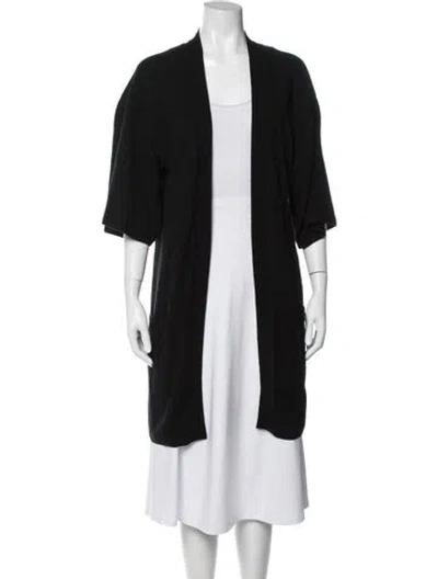 Pre-owned Vince Cashmere Open Front Sweater In Black