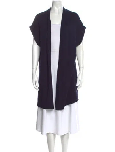 Pre-owned Vince Cashmere Open Front Sweater In Blue