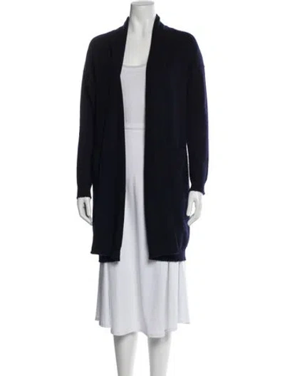 Pre-owned Vince Cashmere Open Front Sweater In Blue