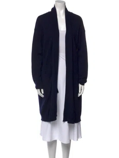 Pre-owned Vince Cashmere Open Front Sweater In Blue