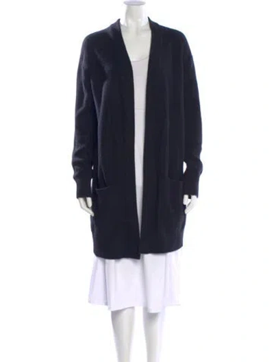 Pre-owned Vince Cashmere Open Front Sweater In Blue