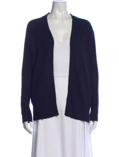 Pre-owned Vince Cashmere Open Front Sweater In Blue