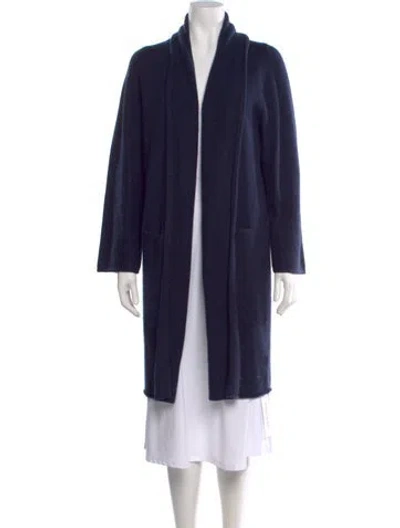 Pre-owned Vince Cashmere Open Front Sweater In Blue