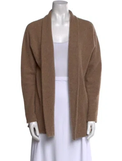 Pre-owned Vince Cashmere Open Front Sweater In Brown