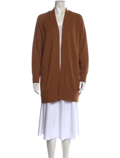 Pre-owned Vince Cashmere Open Front Sweater In Brown