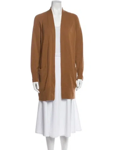 Pre-owned Vince Cashmere Open Front Sweater In Brown