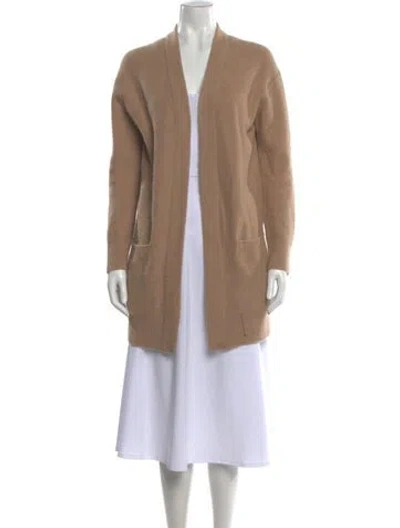 Pre-owned Vince Cashmere Open Front Sweater In Brown