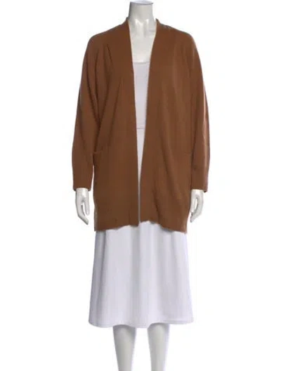 Pre-owned Vince Cashmere Open Front Sweater In Brown