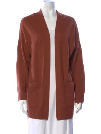 Pre-owned Vince Cashmere Open Front Sweater In Brown