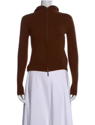 Pre-owned Vince Cashmere Open Front Sweater In Brown