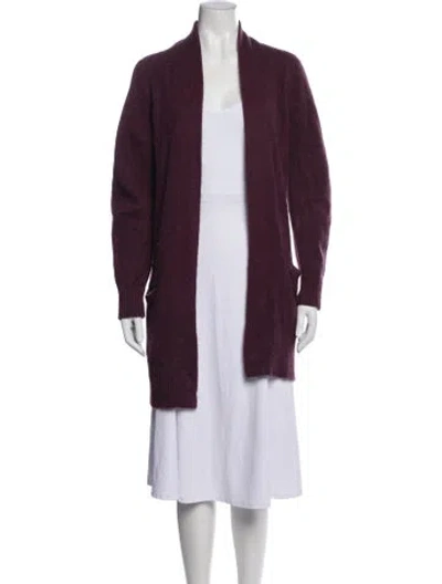 Pre-owned Vince Cashmere Open Front Sweater In Burgundy