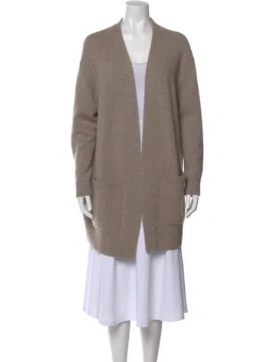 Pre-owned Vince Cashmere Open Front Sweater In Gray