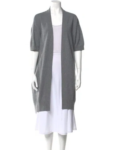 Pre-owned Vince Cashmere Open Front Sweater In Gray