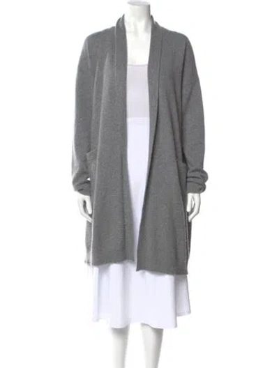 Pre-owned Vince Cashmere Open Front Sweater In Gray