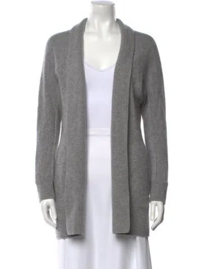 Pre-owned Vince Cashmere Open Front Sweater In Gray