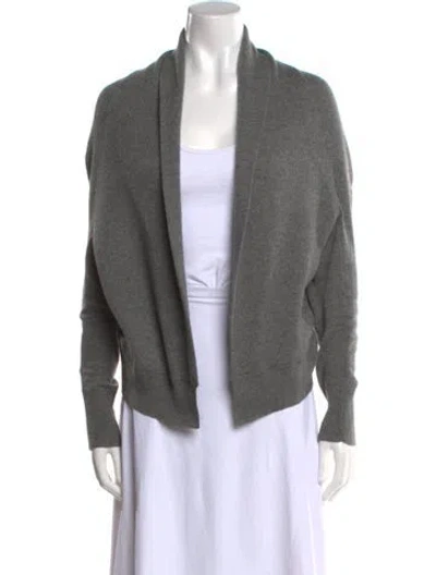 Pre-owned Vince Cashmere Open Front Sweater In Gray