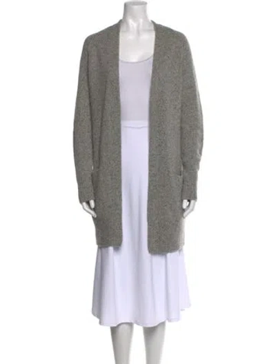 Pre-owned Vince Cashmere Open Front Sweater In Gray