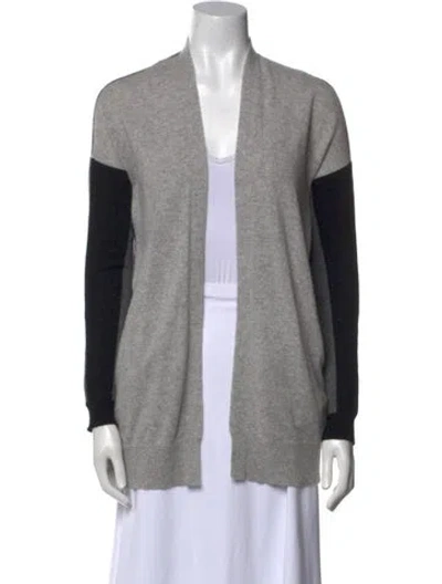 Pre-owned Vince Cashmere Open Front Sweater In Gray