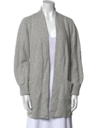 Pre-owned Vince Cashmere Open Front Sweater In Gray