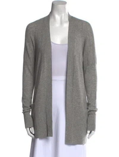 Pre-owned Vince Cashmere Open Front Sweater In Gray