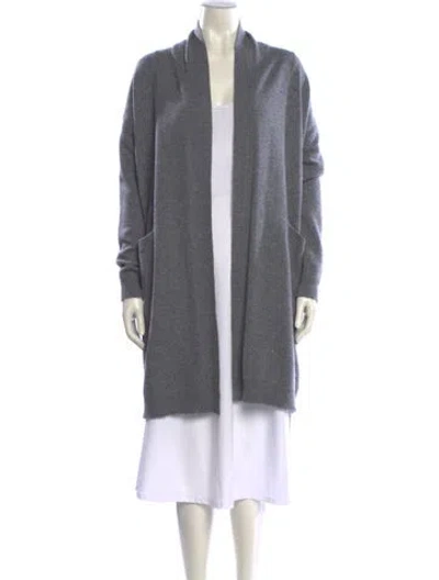 Pre-owned Vince Cashmere Open Front Sweater In Gray