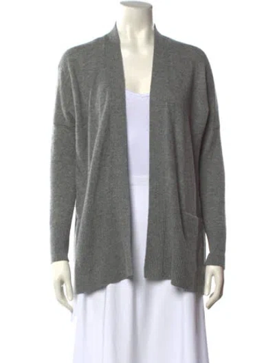 Pre-owned Vince Cashmere Open Front Sweater In Gray