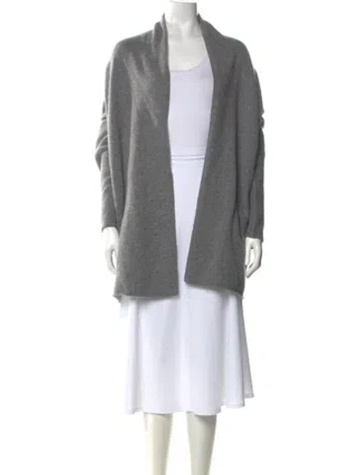 Pre-owned Vince Cashmere Open Front Sweater In Gray