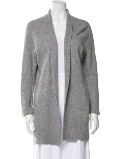Pre-owned Vince Cashmere Open Front Sweater In Gray