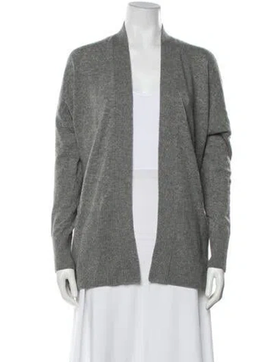 Pre-owned Vince Cashmere Open Front Sweater In Gray