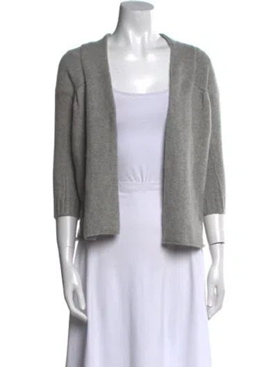 Pre-owned Vince Cashmere Open Front Sweater In Gray