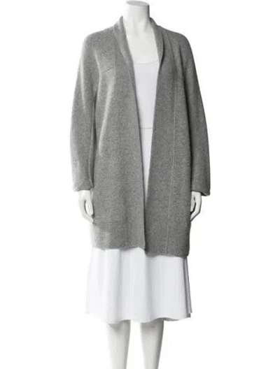 Pre-owned Vince Cashmere Open Front Sweater In Gray