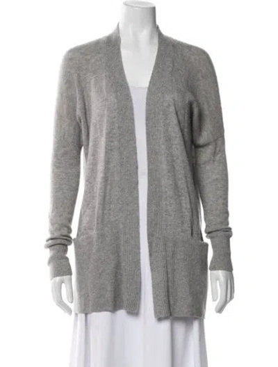 Pre-owned Vince Cashmere Open Front Sweater In Gray