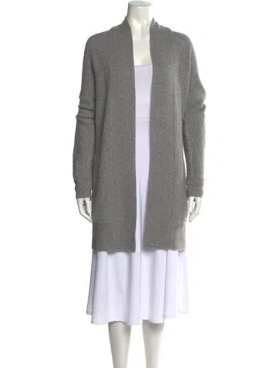 Pre-owned Vince Cashmere Open Front Sweater In Gray