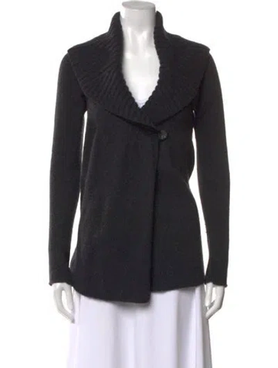 Pre-owned Vince Cashmere Open Front Sweater In Gray