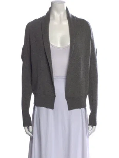 Pre-owned Vince Cashmere Open Front Sweater In Grey
