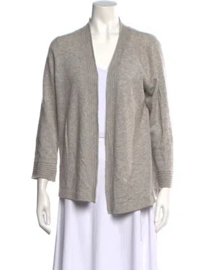 Pre-owned Vince Cashmere Open Front Sweater In Neutral