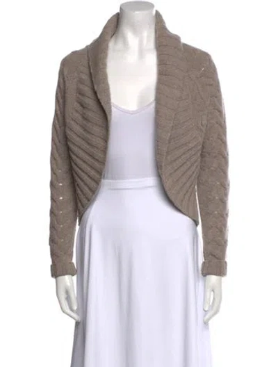 Pre-owned Vince Cashmere Open Front Sweater In Neutral