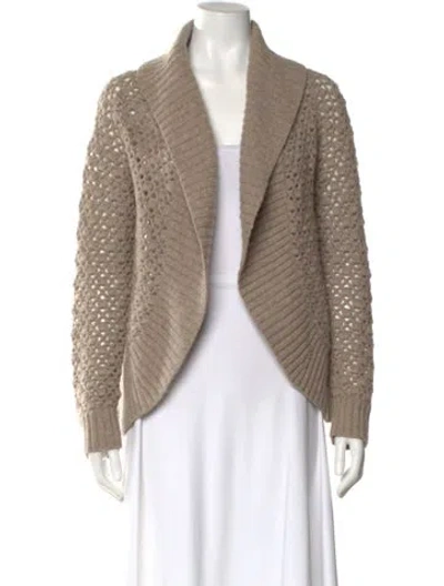 Pre-owned Vince Cashmere Open Front Sweater In Neutral