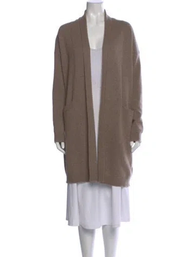 Pre-owned Vince Cashmere Open Front Sweater In Neutral