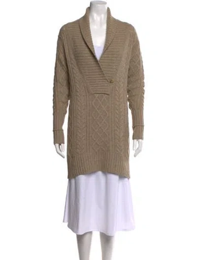 Pre-owned Vince Cashmere Open Front Sweater In Neutral