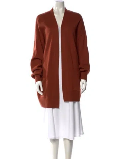 Pre-owned Vince Cashmere Open Front Sweater In Orange
