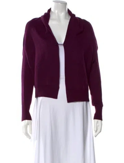 Pre-owned Vince Cashmere Open Front Sweater In Purple