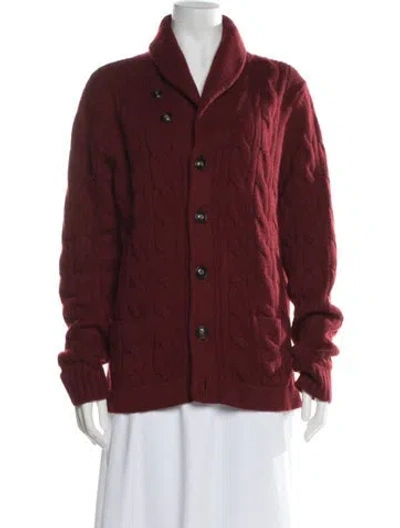 Pre-owned Vince Cashmere Open Front Sweater In Red