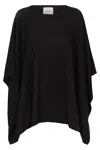 Vince Funnel Neck Knit Cashmere Poncho In Black